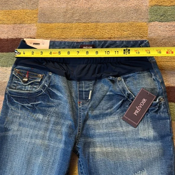 NWT Prevoir Womens Maternity partial panel wide legs Jeans Size 2 - Picture 5 of 16